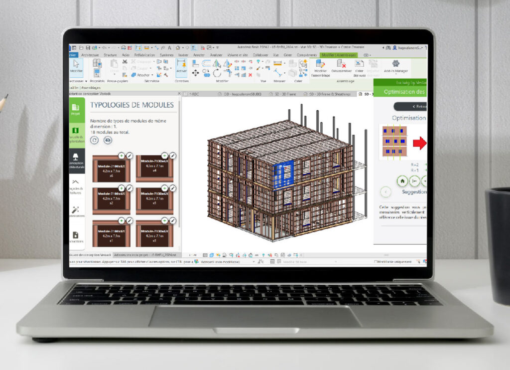 Le configurateur Ludwig développé par Vestack utilise les algorithmes et l’IA pour concevoir un jumeau digital des bâtiments qui seront ensuite produit en usine.